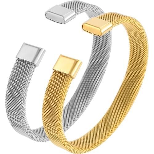 Trendy Silver Color Stainless Steel Wire Cuff Bangles Bracelet Woman Man Wedding Party Wristband Luxury Brand Jewellery Gift Lot