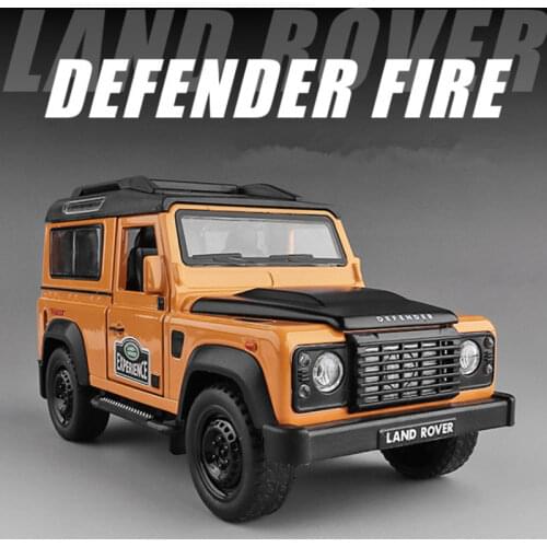 1/32 Land Rover Defender Alloy Diecasts Toys Car Model Off-Road Vehicle Metal Toy SUV Model With Sound Light Childrens Best Gift