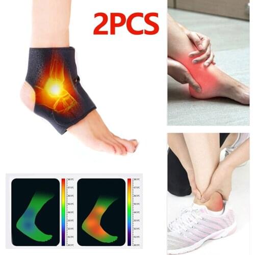 1 Pair Far Infrared Self-heating Magnetic Therapy Ankle Support Braces Wrap Belt Protector for Men Women Foot Health Care
