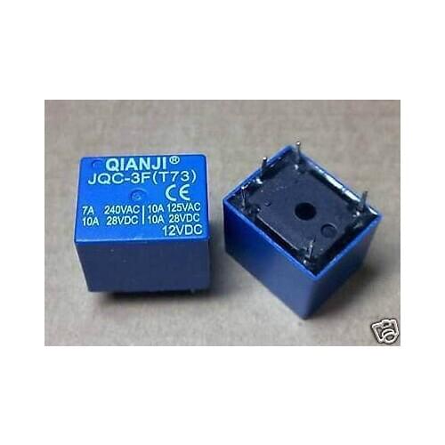 10pc QIANJI JQC-3F(T73) 12VDC PCB RELAY SPDT 10A 125VAC