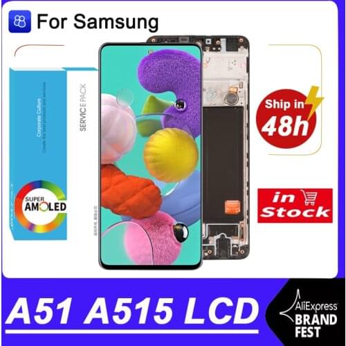 100% Original 6.5'' Super AMOLED Display For Samsung A51 2020 A515 A515F A515 A515F Full LCD Touch Screen Digitizer Repair Parts