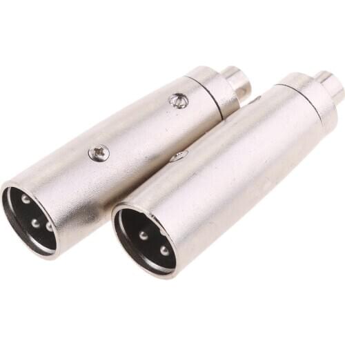 2Piece RCA Male To 3 Pin XLR Female Anscluss Audio Cable Microphone Mic DJ Adapter