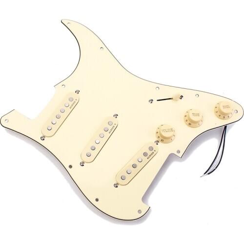 3-ply SSS PVC Pickguard with 3 ALNICO V Single Coil Pickups 5-Way Switch for Electric Guitar