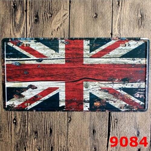30*15 CM UK Flag Car Plate Vintage Tin Sign Bar Pub Home Wall Decor Retro Metal Art Poster