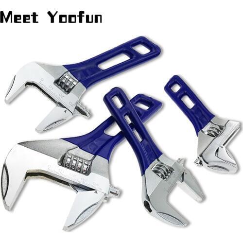 4-8 inch Mini Adjustable Wrench Nut Key Spanner Universal Short handle Anti-slip Labor-saved Torque Wrench Hand Tools