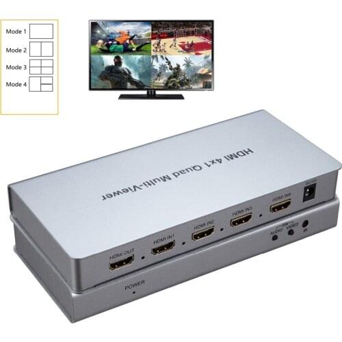 4x1 hdmi multi-viewer 1080P 4 input HDMI multiviewer hdmi 4x1 quad multi-viewer screen splitter with seamless hdmi switch