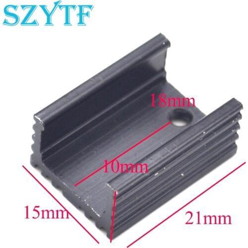 5pcs TO-220 aluminum heat sink triode radiator SCR heat sink 21*15*10MM black U-type