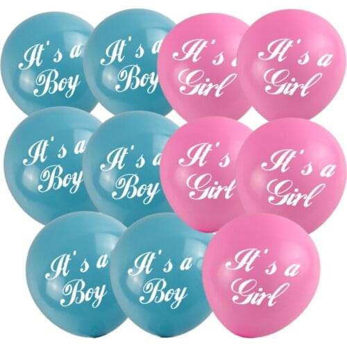 50 Pieces 10 Inch Blue Pink Its a Boy Its a Girl Latex Balloon For Baby Shower Gender Reveal Party Decoration