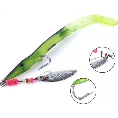 6.2g Single Hook Spinning Spoon Sequins Soft Fishing lure Isca Artificial Silicone T-tail soft bait Wobblers Fishing for pike