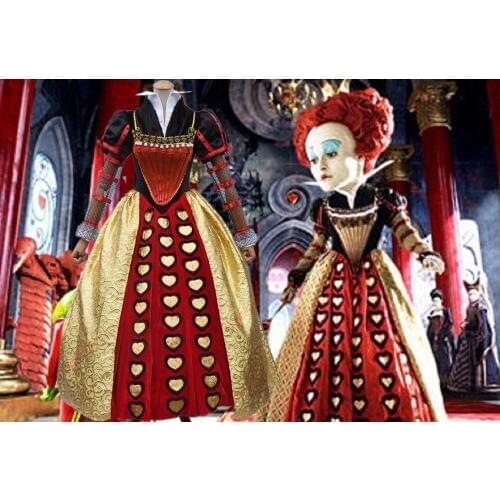 Alice in Wonderland The Red Queen Costume Dress High Quality Cosplay Costume