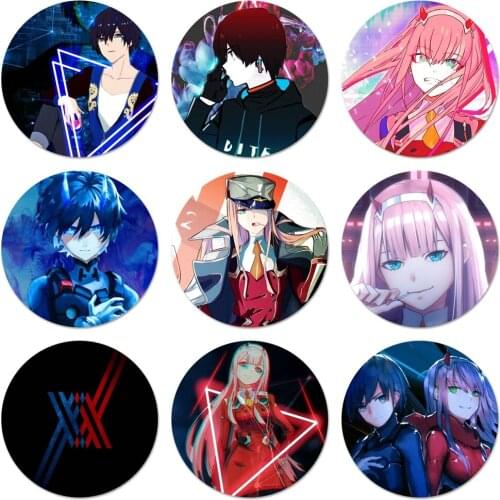 Anime Darling in the FranXX Zero Two Badge Brooch Pin Accessories For Clothes Backpack Decoration gift 58mm