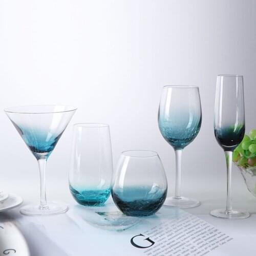 Ice Crack Wine Glass Cocktail Glasses Stemware Juice Champagne Glass Wedding Party Bar Kitchen Goblet wine glasses glass cups