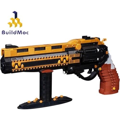 Buildmoc Military Gun Destinys 2 Pistol The Last Word Exotic hand cannon Weapon Revolver Building Blocks Toys For Children Gift