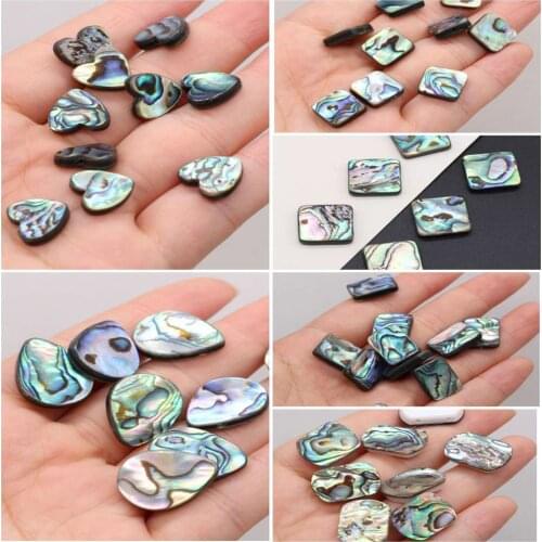 4pcs Natural Shell Loose Spacer Beads Heart Shape Abalone Shell With Hole For Jewelry Necklace Bracelet Accessory 12mm