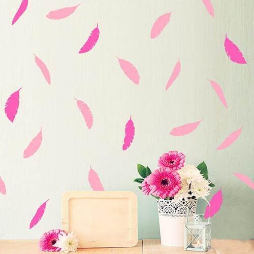 Kids Room Feather Pattern Wall Sticker Art Home Decoration DIY 12pcs/set Vinyl Wallpaper Feathers Decal Art Decor 8 Colors