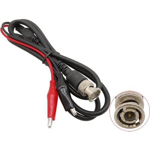 Length 1 Meter BNC Male to Dual Alligator Clips Oscilloscope Test Probe Lead BNC Plug to 2x Crocodile Clip Coaxial Cable