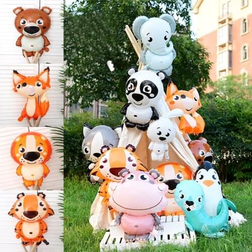 Mixed walking animal helium balloon cute cat dog panda dinosaur tiger pet balloon birthday party decoration for children and adu