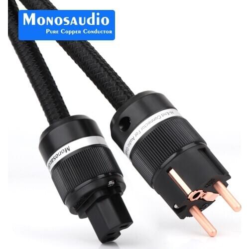 Monosaudio Tsunami Series P903 AC Schuko Power Cable Audiophile AC Power Cable with Pure Copper IEC Connector HIFI Power Cable