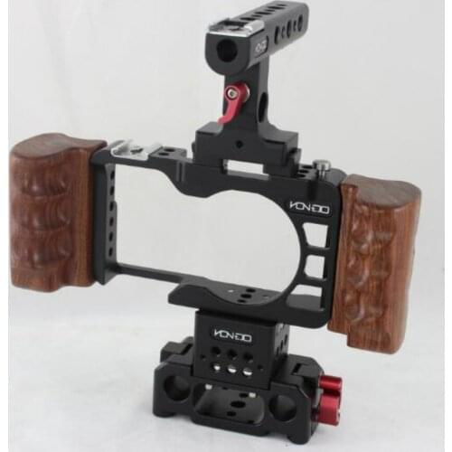 NEW 15mm A6300 Rig Kit Wooden handle handgrip Baseplate Cage Quick Release top handle for SONY A6300 camera handheld rig