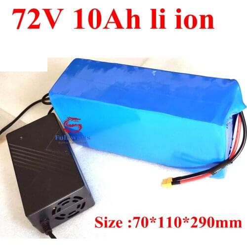 72v lithium battery pack 72v 10Ah li ion electric battery 30A BMS for 2000w electric scooter kit bike bicycle + Charger