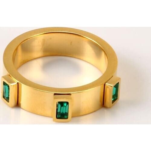 MSX Rose Gold Silver Gold Plating Stainless Steel Rings Luxury Wedding Engagement Ring Green Blue Red CZ Crystal Rings for Women