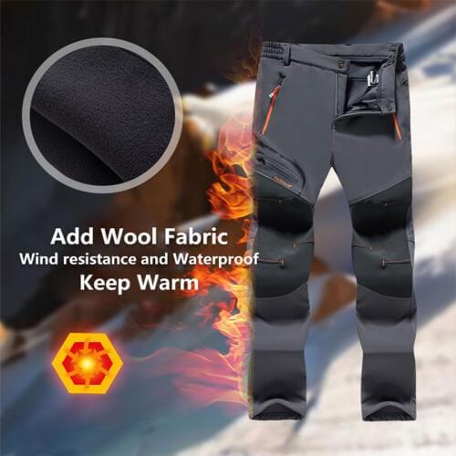 5XL Oversized Men Winter Fleece Waterproof Outdoor Pants Soft shell Trousers Camp Fishing Trekking Climb Hiking Sport Training
