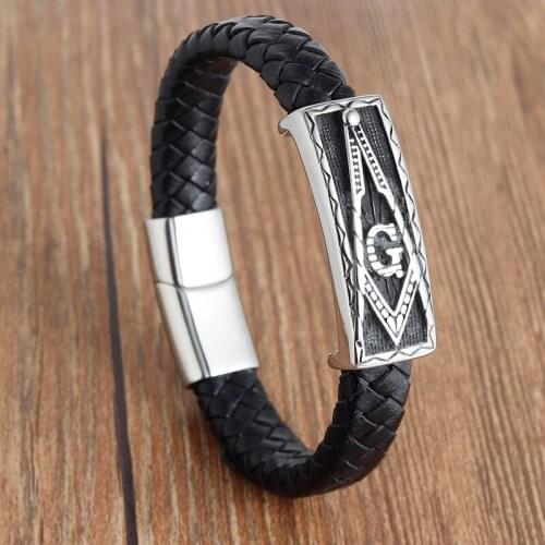Men Vintage Handmade Leather Bracelet Magnetic-clasp Cowhide Braided Bangles Armband Pulsera Hombre Male Woven Wristband Gifts