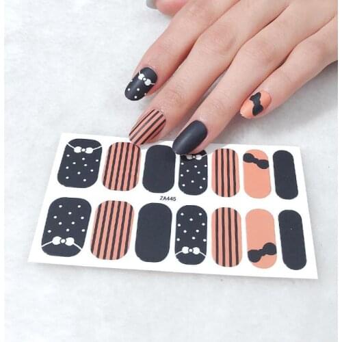 Full Cover Nail Stickers Designer Nail Decals Pure Solid Color Nail Decoration Nails Sticker Creative Shiny Self Adhesive