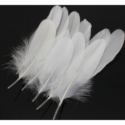 100PCS Natural White Goose Feathers 15-20cm Decoration Wedding Feather Material Accessories Plumes Craft Hats Embellishments
