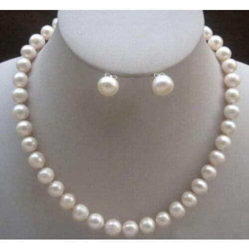 New hot Mouse over image to zoom 8-9mm Natural White Akoya Cultured Pearl Necklace EarrING