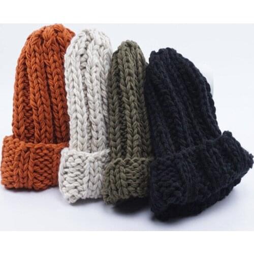 New Winter Hats For Women Autumn Faux Fur Female Girl Warm Cap Knitted Beanie Hats Women Bonnet Femme Chunky Thick Stretchy Hats