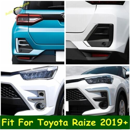 Front / Rear Bumper Fog Lights Lamps Frame / Eyelid Eyebrow Stripes Cover Trim ABS Chrome Exterior For Toyota Raize 2019 - 2021