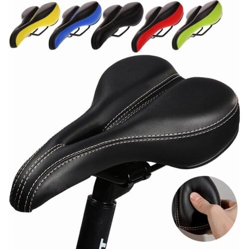 Bicycle Seat Saddle MTB Road Bike SaddlesThickened Comfortable Breathable PU Leather Hollow Saddle Cushion Bike Part Accessories