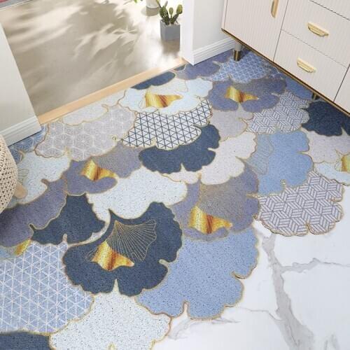 Durable Rubber Door Mat Heavy Duty Non-slip Rug Mats Outdoor Plaid Floral Design Rubber Carpet Front Door Entrance Mats Indoor
