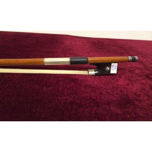 Silver octagonal violin bow made by brazilwood and horse tail hair