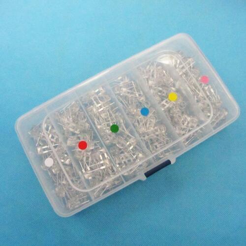 60pcs Straw Hat 6 color 8mm Blue Green Warm White White Red Pink LED Foggy Lamp DIY Assorted Kit DIP with Mini Storage Box