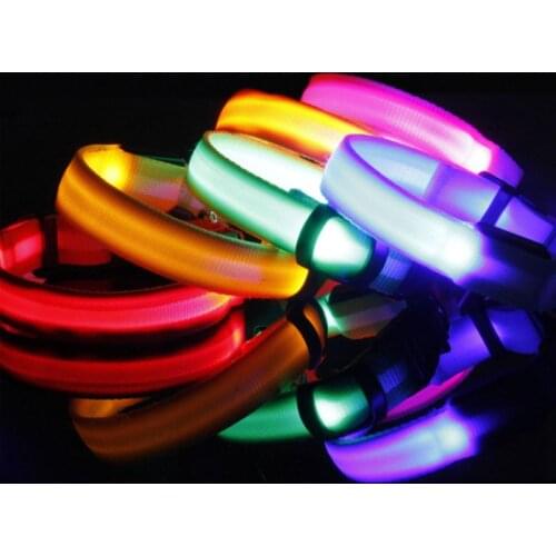 LEd Usb Dog Collar Pet Dog Collar Night Dog Collars Glowing Luminous Rechargeable LED Night Safety Flashing Glow