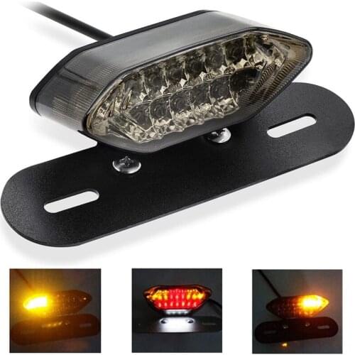 12V LED Universal Motorcycle Integrated Brake Tail Running Light Turn Signal License Plate Lamp