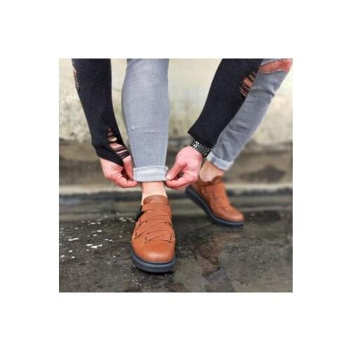 Wagoon WG033 Tan Black Male High Sole Shoes