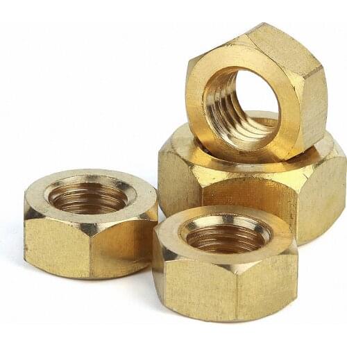 1-20Pc DIN934 Solid Brass Hex Hexagon Nut for Screw Bolt M1.4 M1.6 M2 M2.5 M3 M4 M5 M6 M8 M10 M12 M14 M16 M18 M20 M22 M24