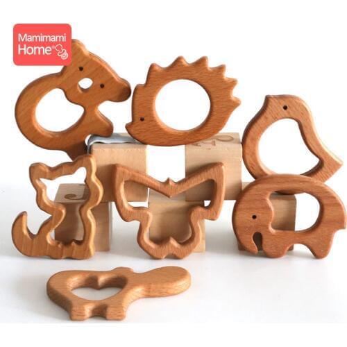 1pc Baby Wooden Teether Koala Soaking Olive Oil Rooden Pacifier Chain Animal Pendant Newborn Gifts ChildenS Goods Wooden Blank