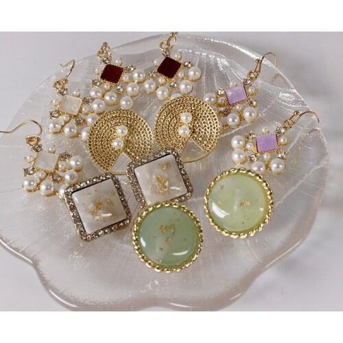 2020 new design earrings geometric metal irregular round faux pearl earrings pendants girls gifts jewelry accessories