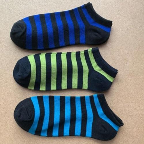 3 pairs/lot set of socks mens socks large size with fashion stripes cotton socks invisible men ankle casual socks