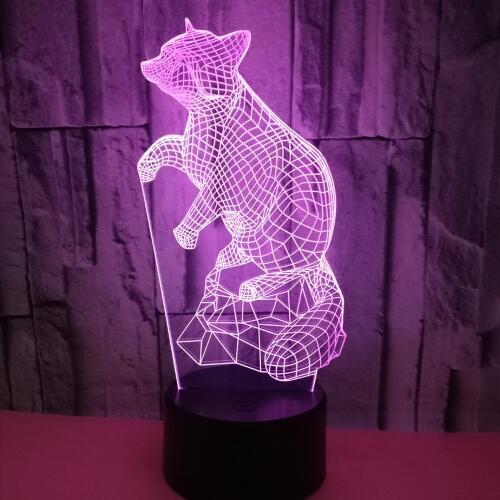 Fox 3d Night Lamp Colorful Creative Touch Remote Control 3d Small Table Lamp Colorful Usb Led Acrylique Usb Desk Lamp
