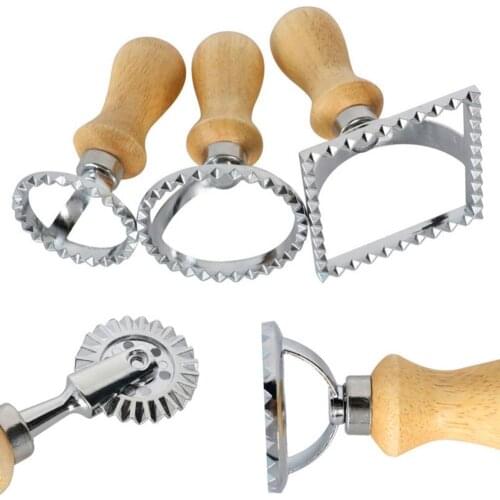 5Pcs Stainless Steel Dumpling Edge Kitchen Cookie Cutter Biscuit Mold Emboss Baking Mold Tool