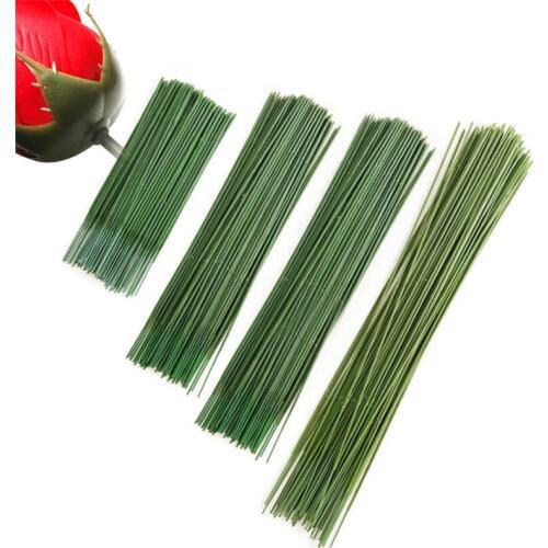50pcs Paper Covered Artificial Branches Twigs Iron Wire Nylon Flower Accessory For Silk Flower Material Bouquet Craft Decor