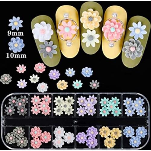 60pcs Butterfly Flower Nail Beauty Nail Glitter Decals Decoration DIY 3D Nail Design Nail Studs Manicures Tips