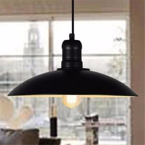E27 Retro Industrial Loft Style Restaurant Bar Cafe Creative Iron Pot Pendant Lamp Dia32cm*13 LED Bulbs Lampshade Art Style