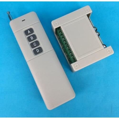 AC 220v 4 CH RF Wireless Remote Control Receiver + transmitter Motor / electric door /Household appliances 1000m
