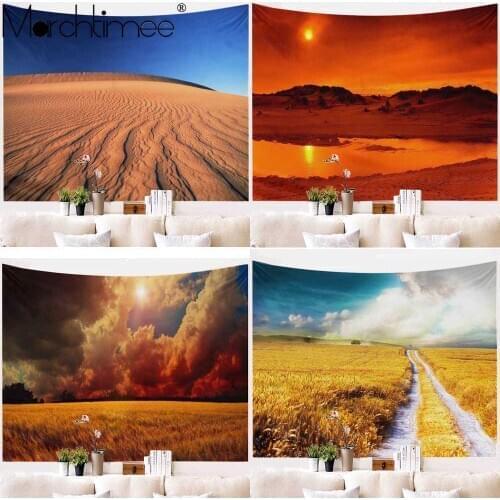 Beautiful Wheat field Printed Large Wall Tapestry Desert Hippie Wall Hanging Bohemian Wall Tapestries Mandala Wall Art Decor Mat